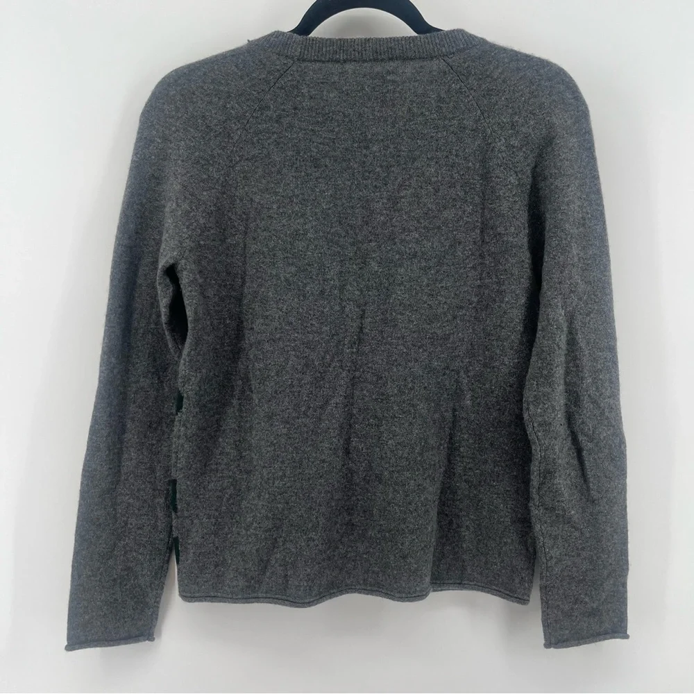 Velvet by Graham & Spencer Camo Print Crewneck Sweater 100% Cashmere Women's XS